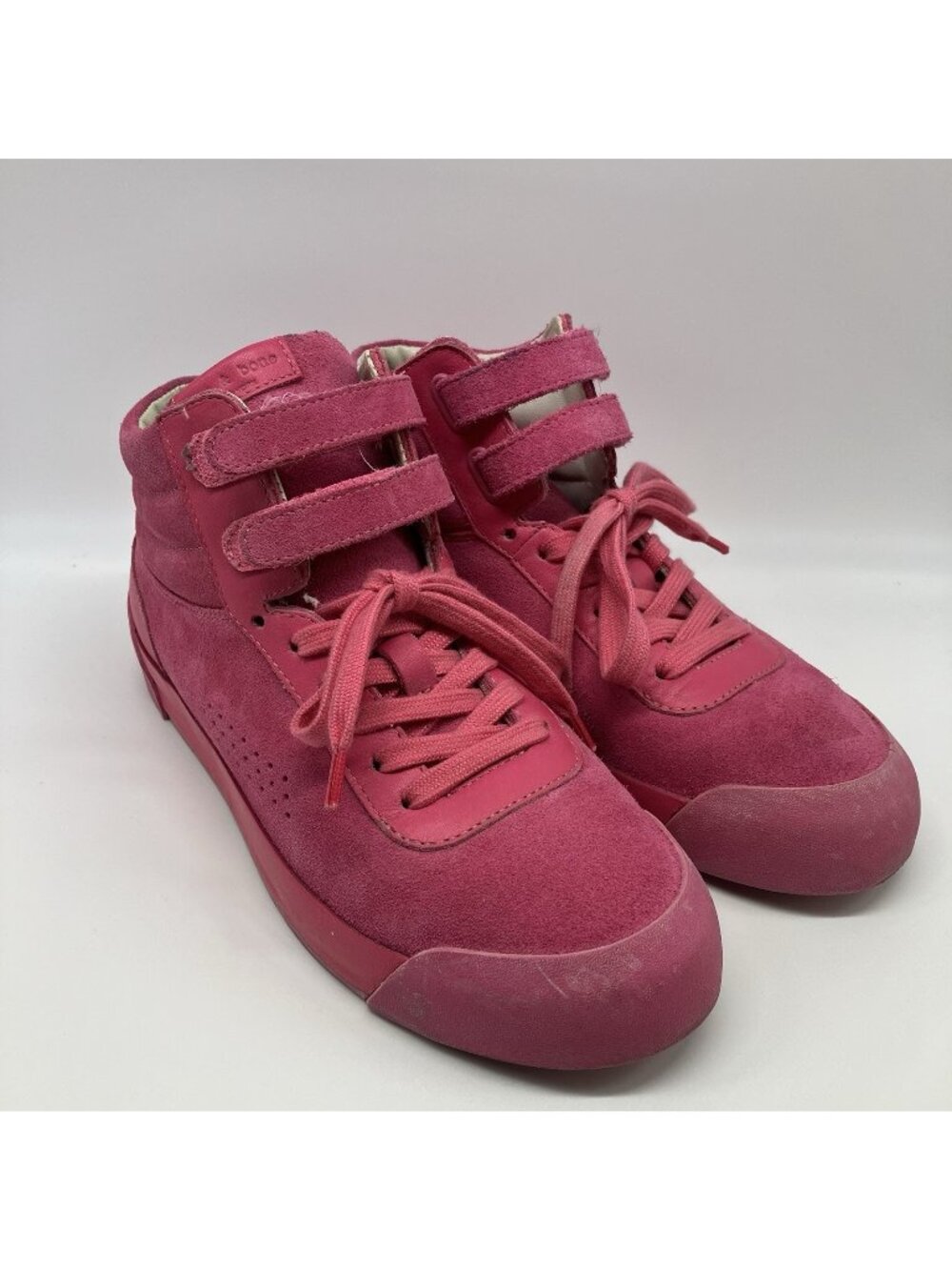 Rag & Bone Pink Suede High Top Sneakers Straps Size 8 Women